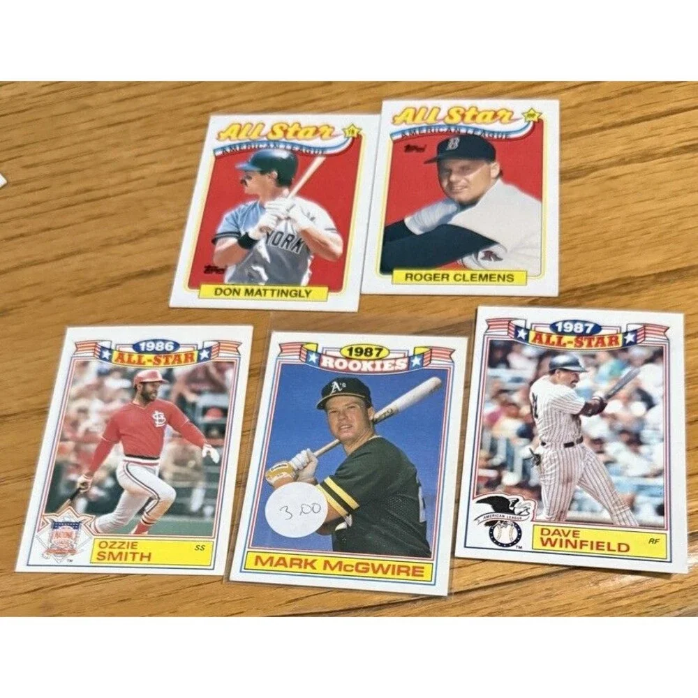 Mark McGwire Don Mattingly Roger Clemens Ozzie Smith 1986 1987 Topps Lot 5 Cards